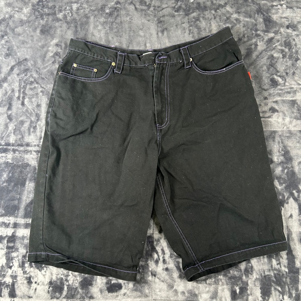 Red Monkey Company RMC Denim Shorts Mens 42 Black Purple Geisha Embroidery 1002